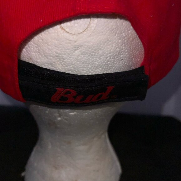 Vintage Bud Racing adult size hat adjustable RED nascar racing‎ budweiser beer - Picture 4 of 6